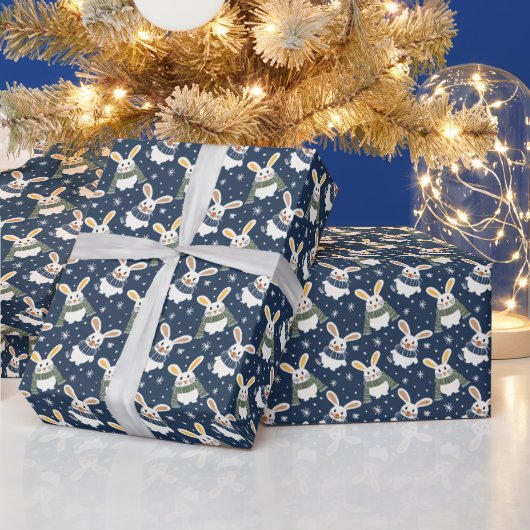 Weihnachtswrapping Paper mit Bundnien und Schneefa Geschenkpapier (Feiertage)