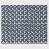 Weihnachtswrapping Paper mit Bundnien und Schneefa Geschenkpapier (Flach)