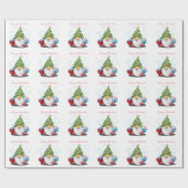 Weihnachtswrapping Paper Niedlich Gnome mit Gesche Geschenkpapier (Flach)