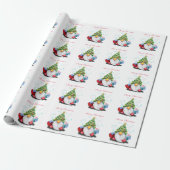 Weihnachtswrapping Paper Niedlich Gnome mit Gesche Geschenkpapier (Ungerollt)