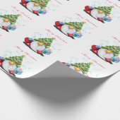 Weihnachtswrapping Paper Niedlich Gnome mit Gesche Geschenkpapier (Ecke)