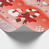 Weihnachtswrapping Paper Peppermint Elf Snowman Geschenkpapier (Ecke)