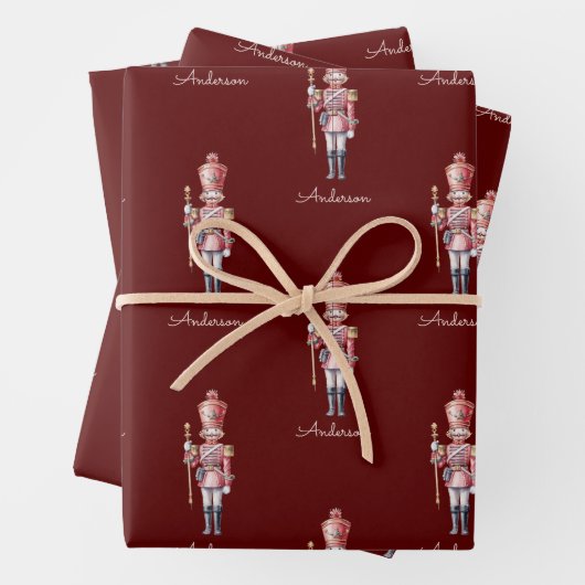 Weihnachtswrapping Paper Personalisiert Nutcracker Geschenkpapier Set (Beispiel)