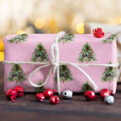 Weihnachtswrapping Paper, Pine Tree Pink Weihnacht Geschenkpapier