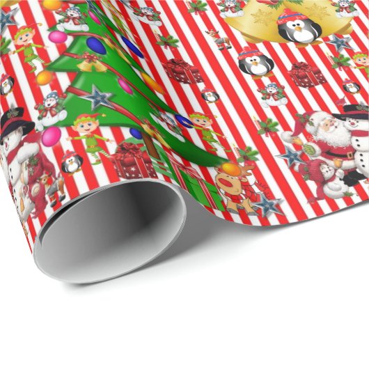 Weihnachtswrapping Paper Pinguin Snowman Geschenkpapier (Rolleneckpunkt)