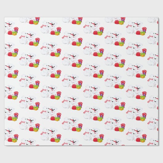 Weihnachtswrapping Paper Polar Bears Geschenkpapier (Flach)