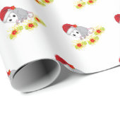 Weihnachtswrapping Paper Possum Floral Geschenkpapier (Rolleneckpunkt)