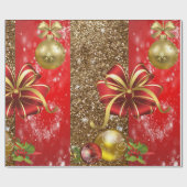 Weihnachtswrapping Paper Red Bow Geschenkpapier (Flach)