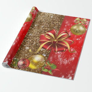 Weihnachtswrapping Paper Red Bow Geschenkpapier