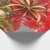 Weihnachtswrapping Paper Red Bow Geschenkpapier (Ecke)