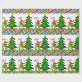 Weihnachtswrapping Paper Rentier Geschenkpapier (Flach)