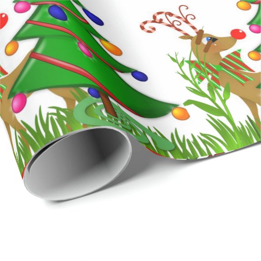 Weihnachtswrapping Paper Rentier Geschenkpapier (Rolleneckpunkt)