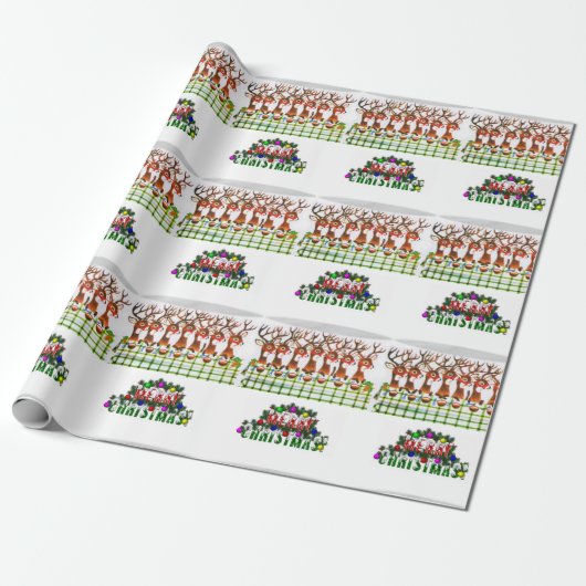 Weihnachtswrapping Paper Rentier Geschenkpapier (Ungerollt)
