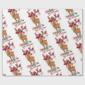 Weihnachtswrapping Paper Rentier Geschenkpapier (Flach)