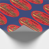 Weihnachtswrapping Paper "Retro Frohe Weihnachten" Geschenkpapier (Ecke)