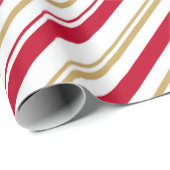 Weihnachtswrapping Paper - Rot, Weiß, Gold Geschenkpapier (Rolleneckpunkt)