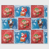 Weihnachtswrapping Paper Santa Elf Geschenkpapier (Flach)