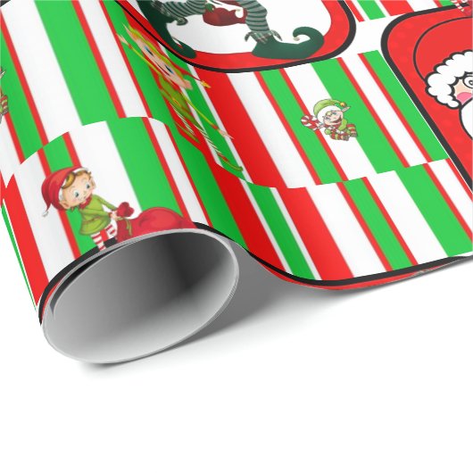 Weihnachtswrapping Paper Santa Elf Geschenkpapier (Rolleneckpunkt)