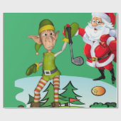 Weihnachtswrapping Paper Santa, Golf Geschenkpapier (Flach)