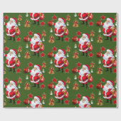 Weihnachtswrapping Paper Santa Snowman Geschenkpapier (Flach)