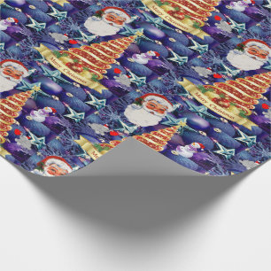 Weihnachtswrapping Paper Santa Tree Geschenkpapier