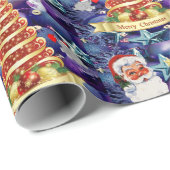 Weihnachtswrapping Paper Santa Tree Geschenkpapier (Rolleneckpunkt)