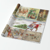 Weihnachtswrapping Paper Santa, Vintag Geschenkpapier (Ungerollt)