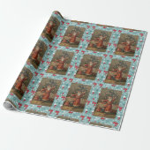 Weihnachtswrapping Paper Santa, Vintag Geschenkpapier (Ungerollt)