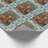 Weihnachtswrapping Paper Santa, Vintag Geschenkpapier (Ecke)