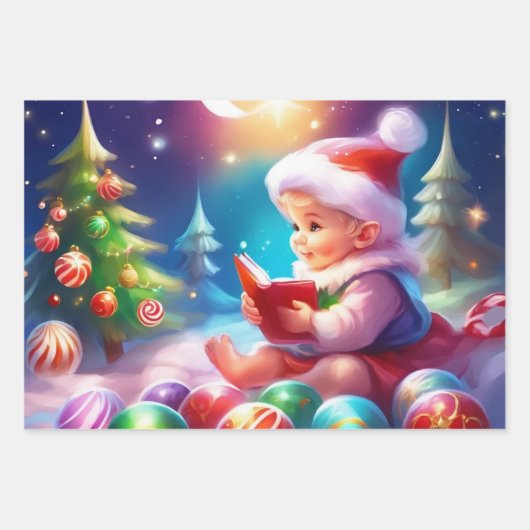 Weihnachtswrapping Paper Set 3 Geschenkpapier Set (Vorderseite 2)