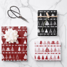 Weihnachtswrapping Paper Set von 3 Designs