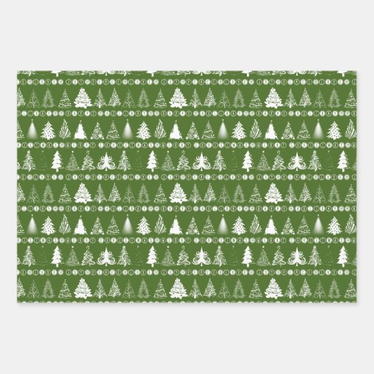 Weihnachtswrapping Paper Set von 3 Designs Geschenkpapier Set (Vorderseite)