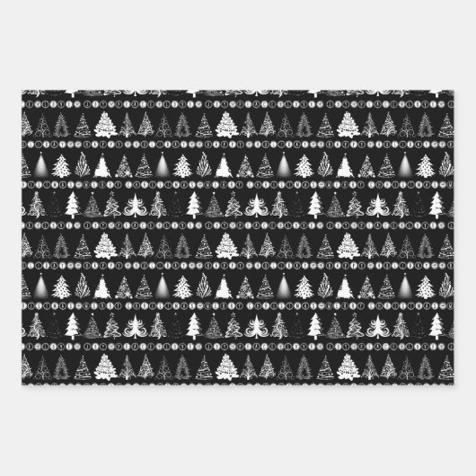 Weihnachtswrapping Paper Set von 3 Designs Geschenkpapier Set (Vorderseite)