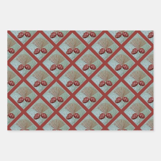 Weihnachtswrapping Paper Sheet Set 3 Geschenkpapier Set (Vorderseite 2)