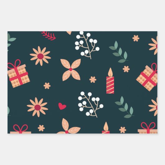 Weihnachtswrapping Paper Sheets Geschenkpapier Set (Vorderseite)