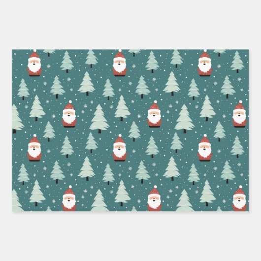 Weihnachtswrapping Paper Sheets Geschenkpapier Set (Vorderseite)