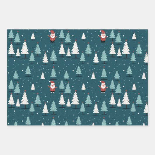Weihnachtswrapping Paper Sheets Geschenkpapier Set (Vorderseite 3)