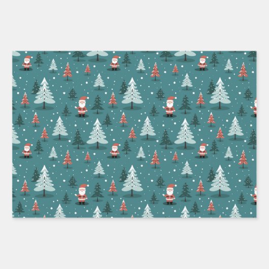 Weihnachtswrapping Paper Sheets Geschenkpapier Set (Vorderseite)