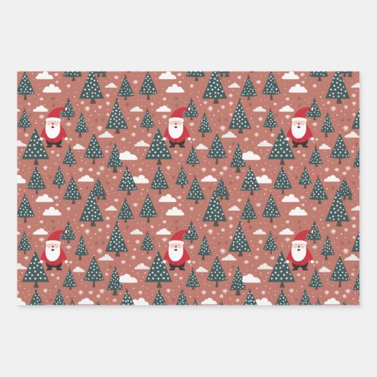 Weihnachtswrapping Paper Sheets Geschenkpapier Set (Vorderseite 2)
