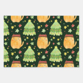 Weihnachtswrapping Paper Sheets von Katzen Geschenkpapier Set (Vorderseite 3)