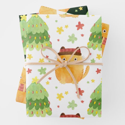 Weihnachtswrapping Paper Sheets von Katzen Geschenkpapier Set (Beispiel)