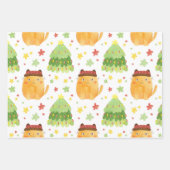 Weihnachtswrapping Paper Sheets von Katzen Geschenkpapier Set (Vorderseite)