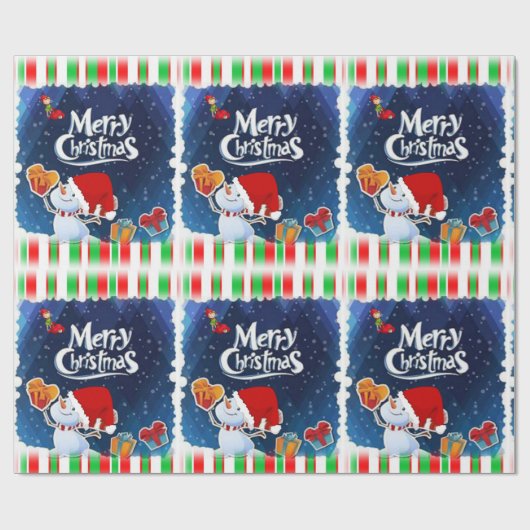 Weihnachtswrapping Paper Snowman Elf Geschenkpapier (Flach)