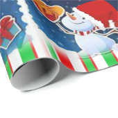 Weihnachtswrapping Paper Snowman Elf Geschenkpapier (Rolleneckpunkt)