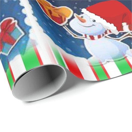 Weihnachtswrapping Paper Snowman Elf Geschenkpapier (Rolleneckpunkt)