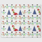 Weihnachtswrapping Paper Snowman Elf Geschenkpapier (Flach)