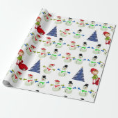 Weihnachtswrapping Paper Snowman Elf Geschenkpapier (Ungerollt)