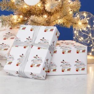 Weihnachtswrapping Paper Snowman Geschenkpapier