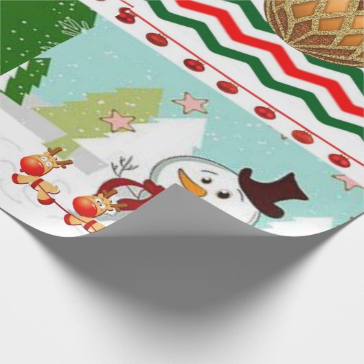 Weihnachtswrapping Paper Snowman Geschenkpapier (Ecke)