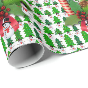 Weihnachtswrapping Paper Snowman Geschenkpapier